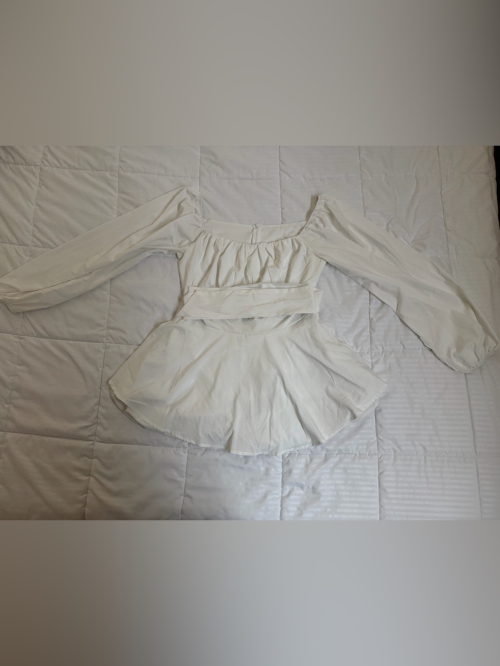 White Off-Shoulder Puff Sleeve Mini Dress